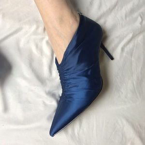 Zara Blue Satin heel shoes